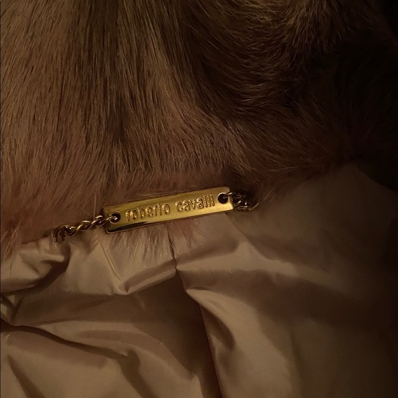 Roberto Cavalli pink silk mink trim, silk coat size 40 US4 - Picture 3 of 5